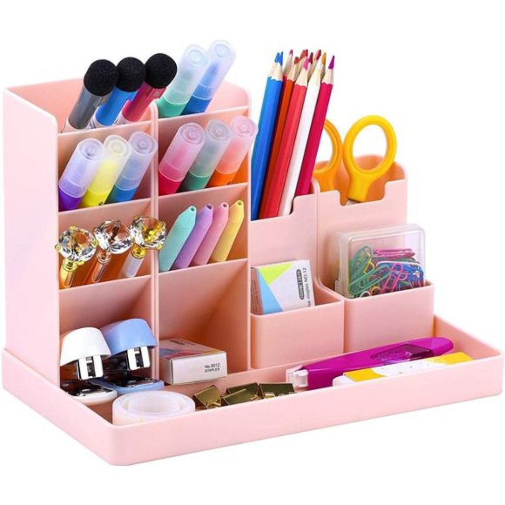 Cute Vertical Pen Organizer, Kawaii Desk Organizer Pen Holder Stationery